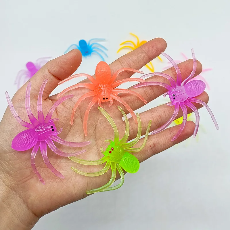 10Pcs Simulation Colourful Spider Ghost Festival Decorations Halloween Wacky Toys Children's Pranks Funny Toy Holiday Party Gift