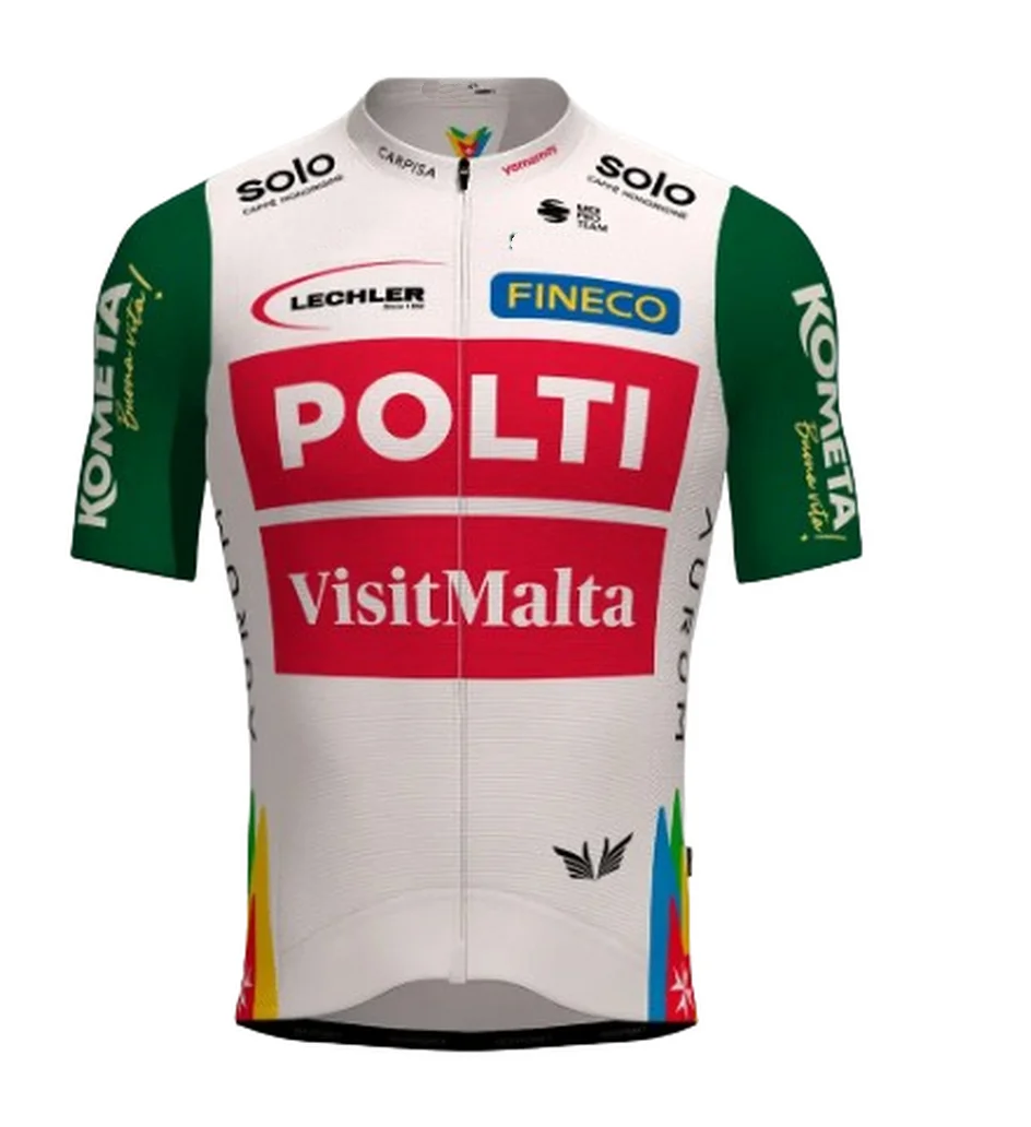 2025 Polti VisitMalta Team Men's Cycling Jersey Short Sleeve Bicycle Clothing With Bib Shorts Ropa Ciclismo