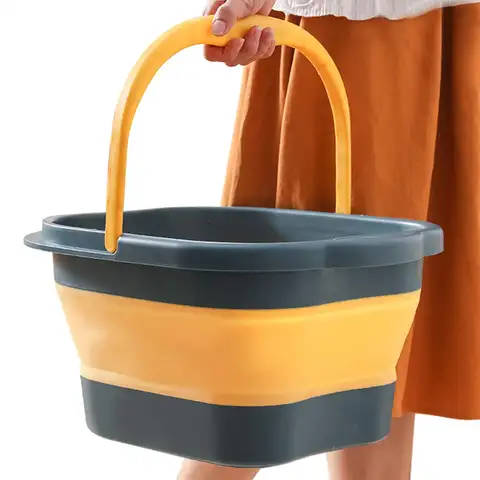 1pc Foldable Footbath Massage Bucket Soaking Bucket Folding Basin Spa Foot Bath Bucket Household Bathtub Pedicure Bath Bathtub