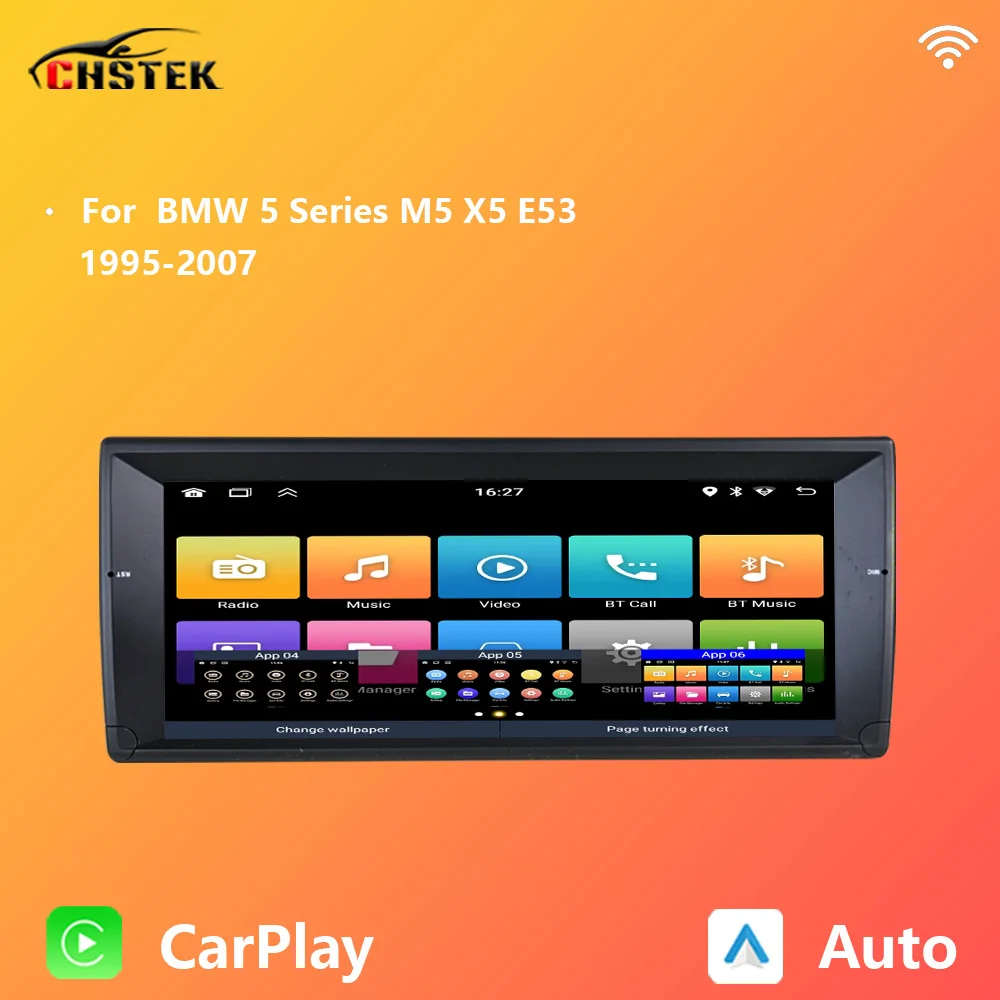 

CHSTEK Car Radio Stereo Carplay For BMW 5 Series X5 M5 1995-2007 E53 E39 Multimedia WIFI Navigation GPS Bluetooth Android Auto