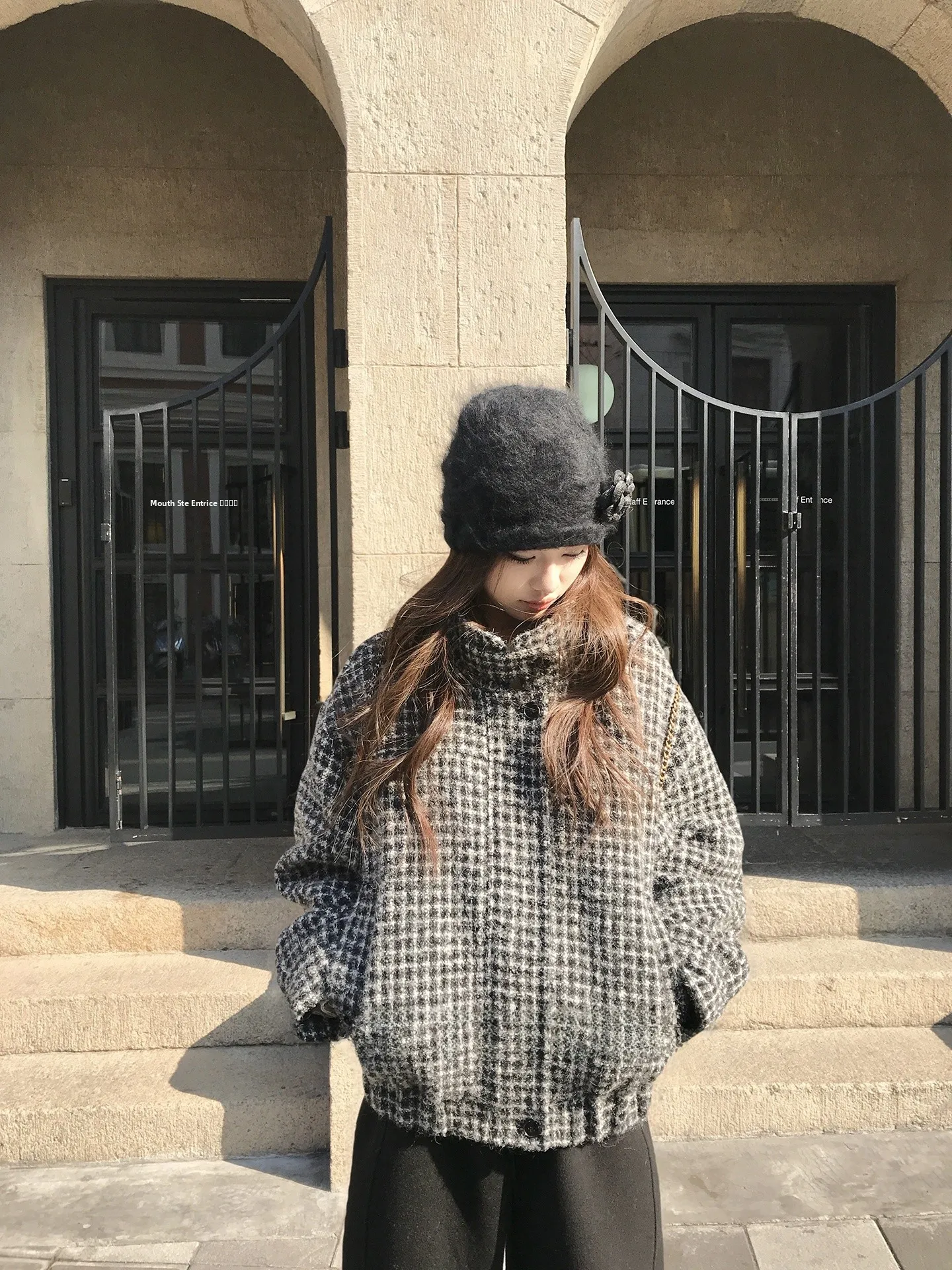 

Куртка-пуховик F Attitude 70% шерсть, 9% волос, 9% верблюжья шерсть, 3D-цветочный узор, нейлон, бейсбольный стиль, роскошная свободная женская верхняя одежда