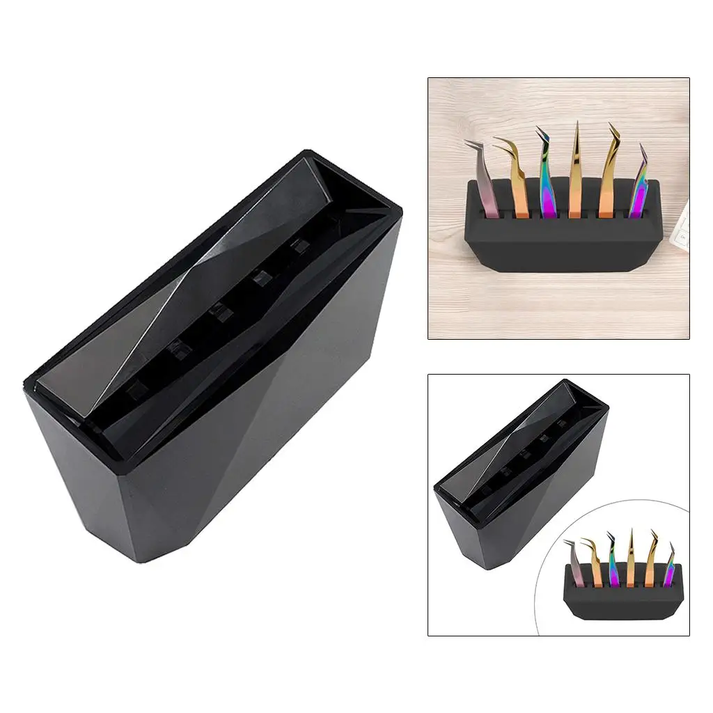 Multi Slot Eyelash Tweezer Display Stand Acrylic Organizer Rack for Eyelash Extension Studio