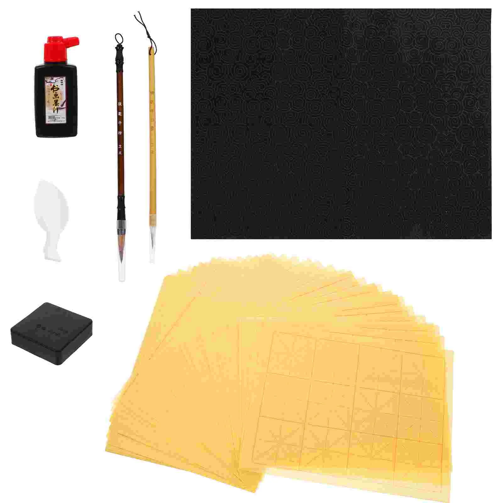 

Calligraphy Brush Set Chinese Paintings Ink Suite Brushes Paper Writing Japanese Kit and
