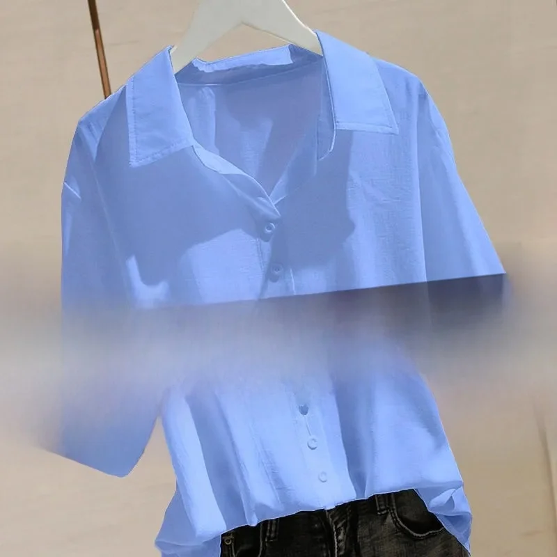 

Европейский Sle больших размеров, женский ort Sve irt, летний сезон Tagl, вырезанная этикетка, свободный крой, корейская версия