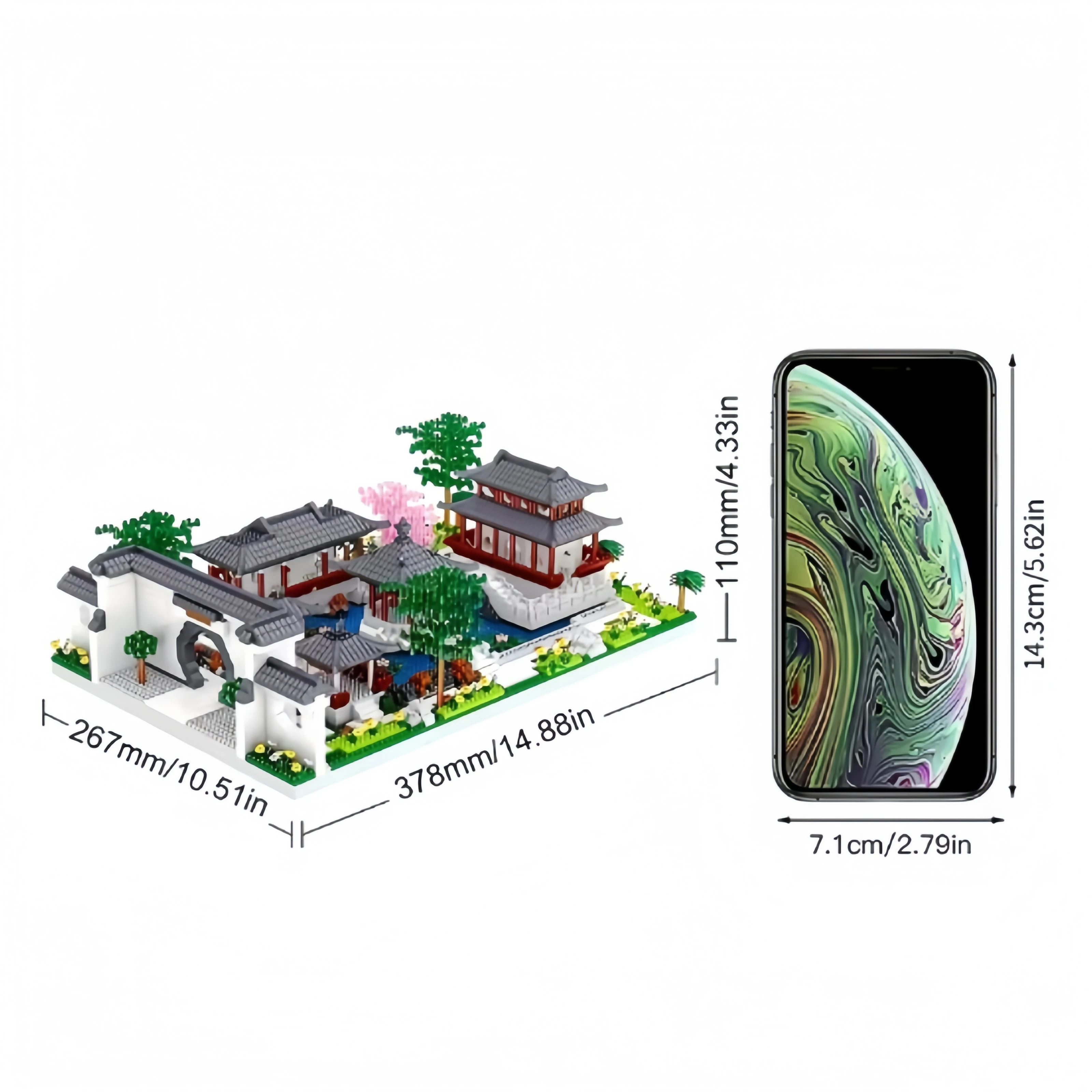Suzhou garden Chinese classic building microparticle building block model decoration educational toys view 2