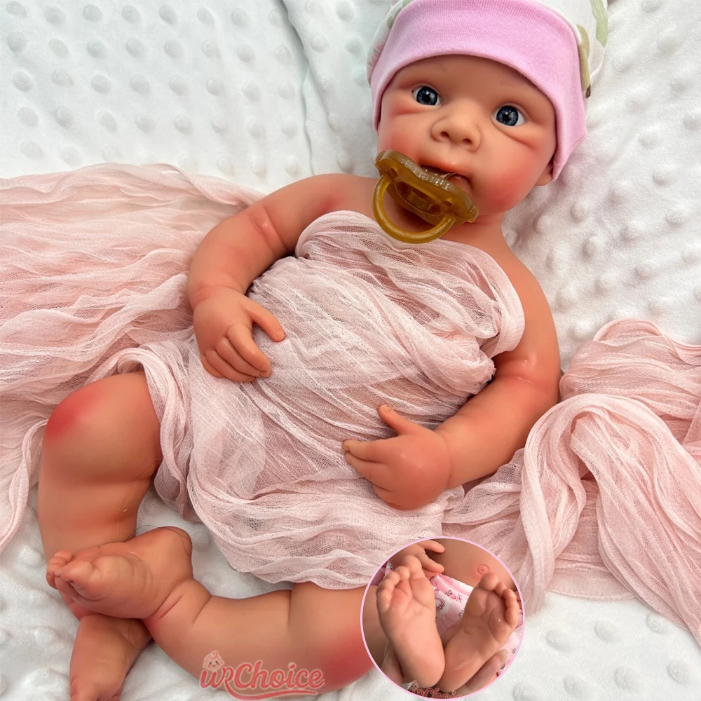 

19Inch Open Mouth Bettie Full Soft Silicone Reborn Baby Girl 3D Skin Lifelike Details Doll Emotional Support for Dementia