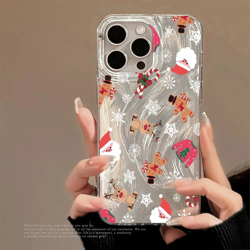 

Cartoon Santa Claus Gingerbread Man TPU Phone Case For Samsung Galaxy S25 S24 S23 Ultra S22 Plus S21FE A56 A54 A55 A36 A54 Cover