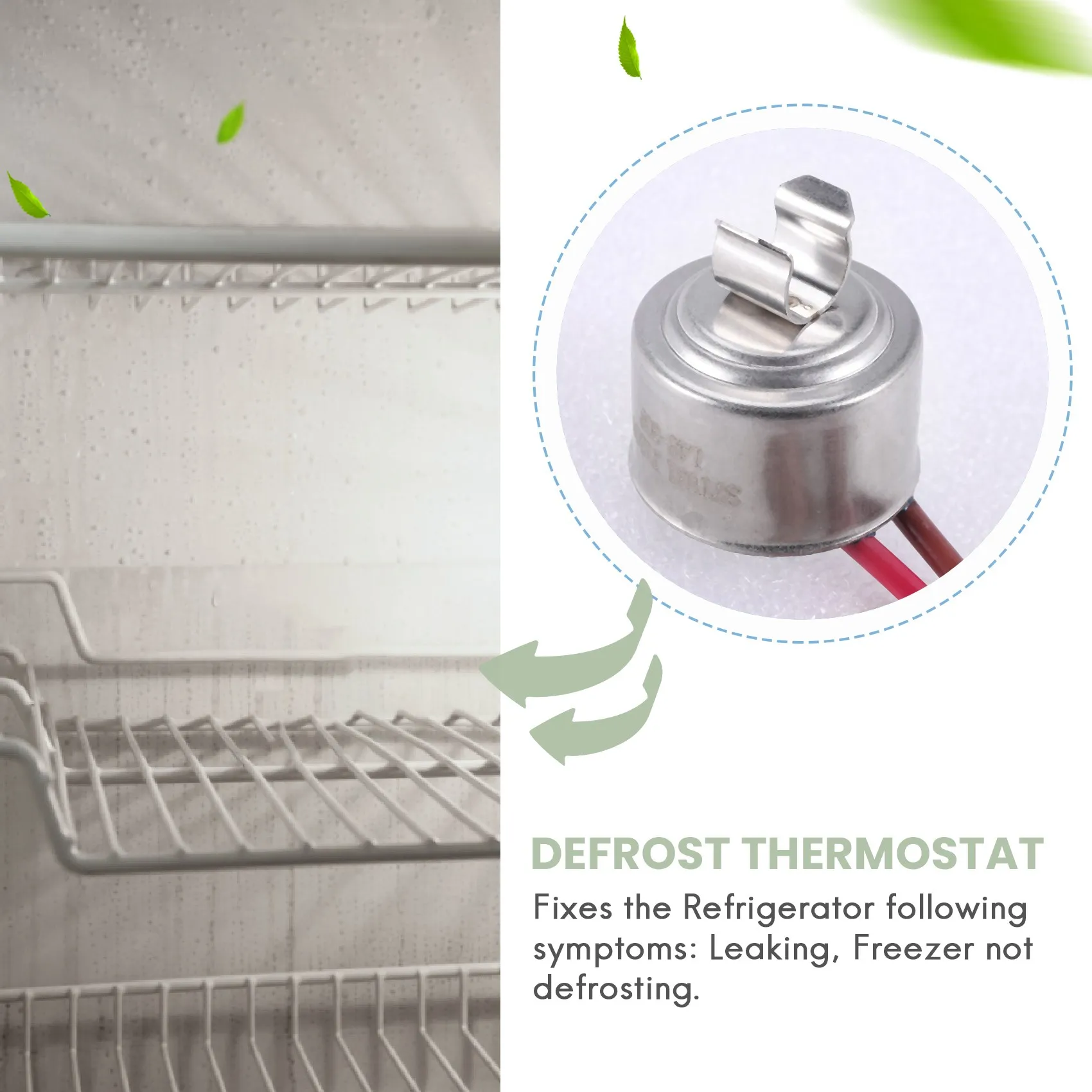Y15A 4387503 Refrigerator Defrost Thermostat Replaces WP4387503 343917 61002113 PS11742474 AP6009317 For Whirlpool, Kenmore