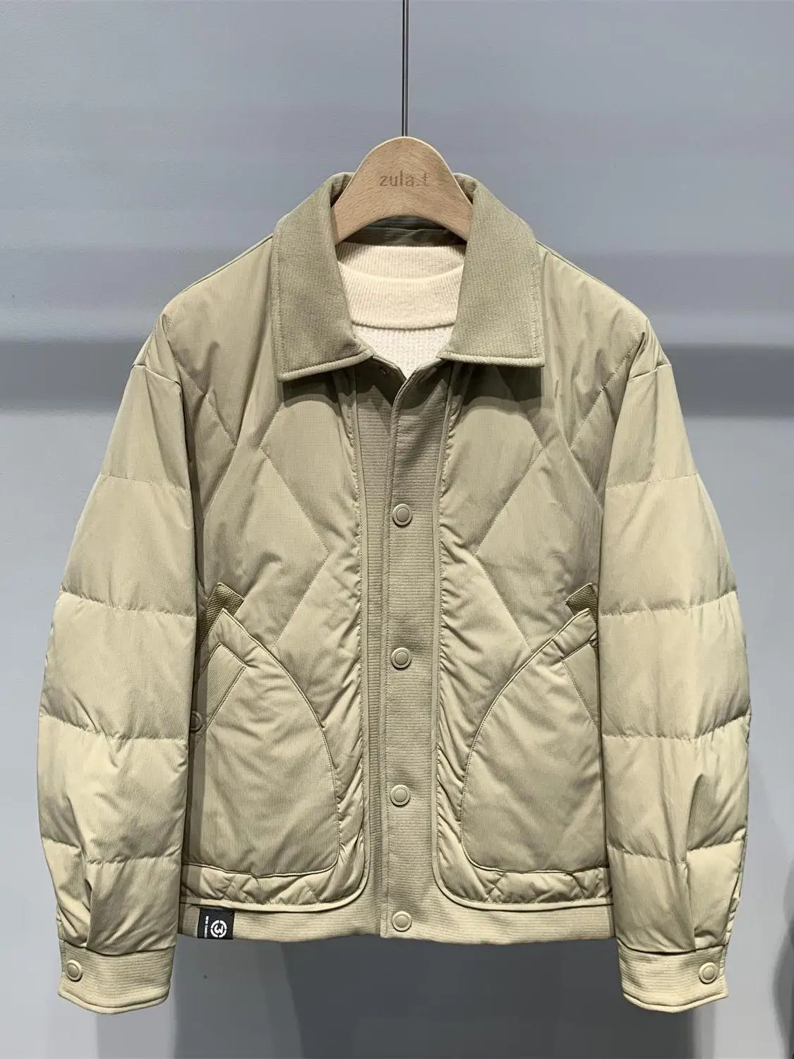

Men's Lightweight ort down Jaet Du down Thiened Warm Busin Casual Sle Winter Coat with Flip Collar And Button De...