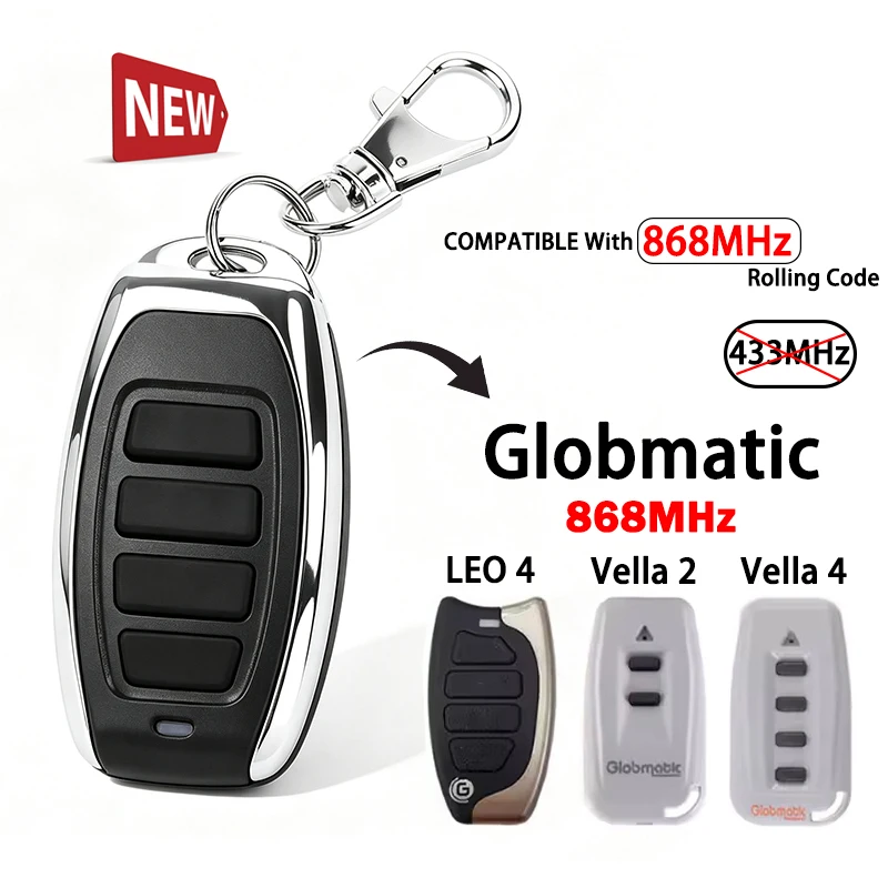 For Globmatic Vella2 Vella4 LEO 4 Garage Door Electric Gate Remote Control Vella 2 4 868MHz Rolling Code Hand Transmitter