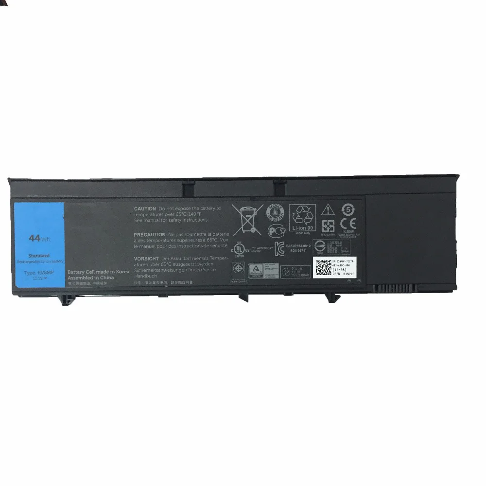 Imagem -02 - Nova Bateria Original do Portátil para Dell Latitude Xt3 Tablet pc Rv8mp H6t9r 1np0f 37hgh 11.1v 44wh Xt3
