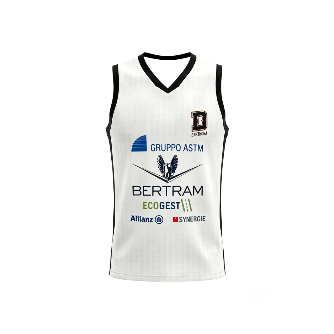 25-26 Derthona Basketball Heimtrikot Match-Trainingsset Sommer-Sportbekleidung Herren T-Shirt Kinderbekleidung Tee Y2k Damen ﻿ – Detail 4