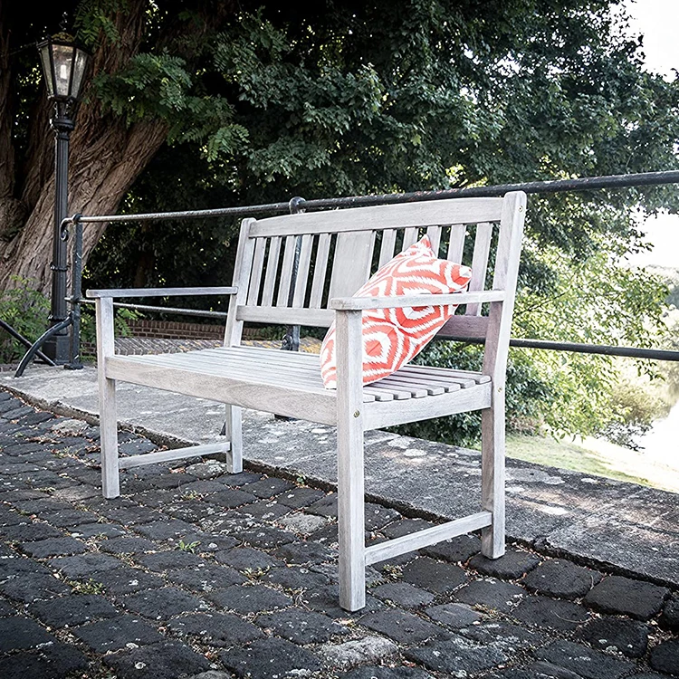 

Z DU'S Modern Minimalist Grey Wooden Garden Bench With Backrest Weatherproof BenchZ