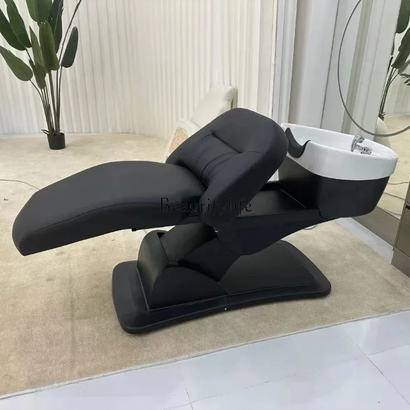 Health Therapy Electric Lifting Shampoo Chair for Hair Salon Rotating Sitting Semi-Full Lying Flushing Bed