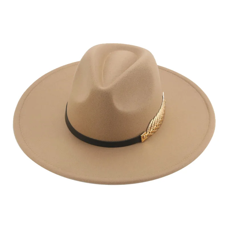 

Hats for Women Hat Hats Men's Caps Hats for Men Big Brim 9.5cm Fedoras Big Size Solid Belt Band Winter Caps Sombreros De Mujer