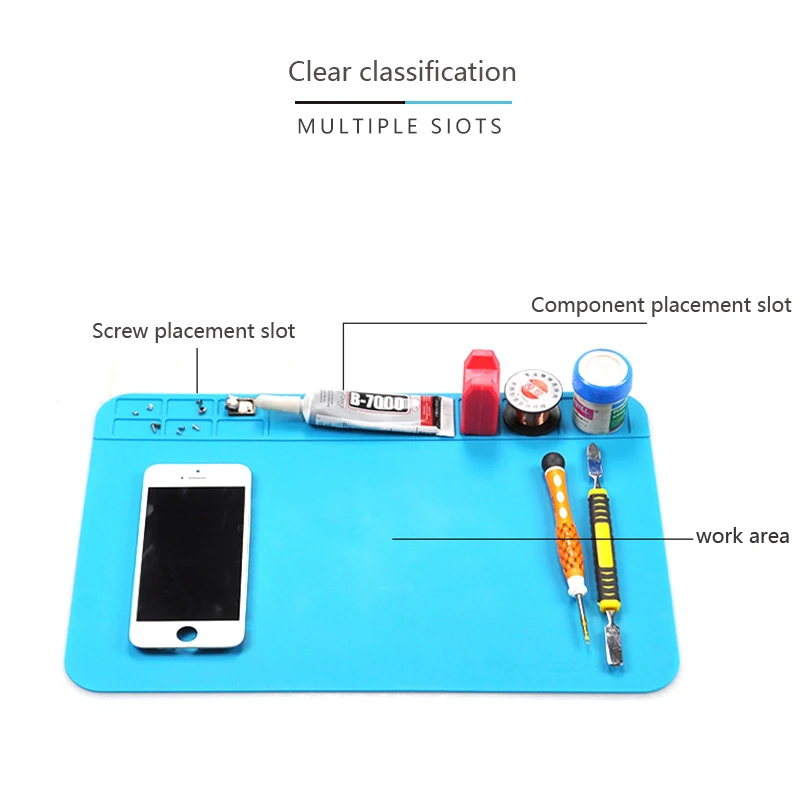 1PC ESD Soldering Mat Repair Pad Heat Insulation  Resistant  Station Silicon Work Pad Desk Platform Computer Phone Repair  Tool
