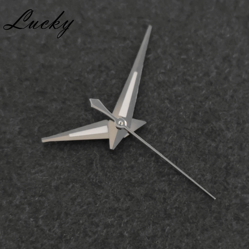 ساعة يد فضية NH35 عالية الجودة باللون الأخضر مضيئة لحركات NH35/NH36/7S26/7S36/4R35/4R36 ملحقات مؤشرات الساعات