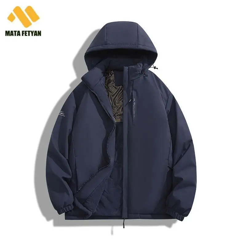 Winter Outdoors  Heated Hooded Jacket Men Waterproof Cotton Coat Camping Windbreak Graphene Hiking Jackets Warm Workwear