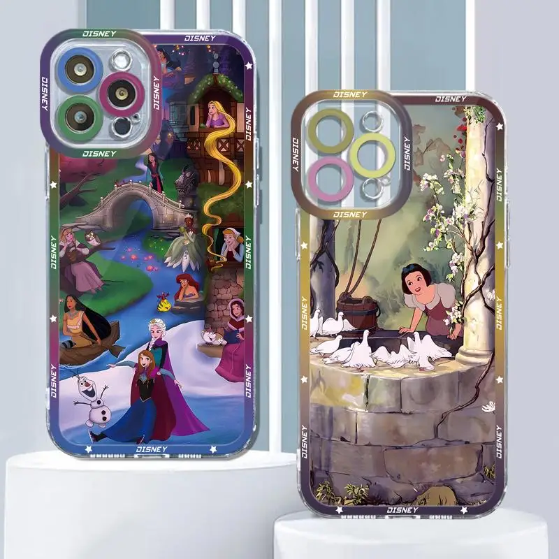 Disney Princess Ariel Belle Clear Phone Case For Apple iPhone 15 14 13 12 11 Pro Max 13 12 Mini XS Max XR X 7 8 6 6S Plus Cover