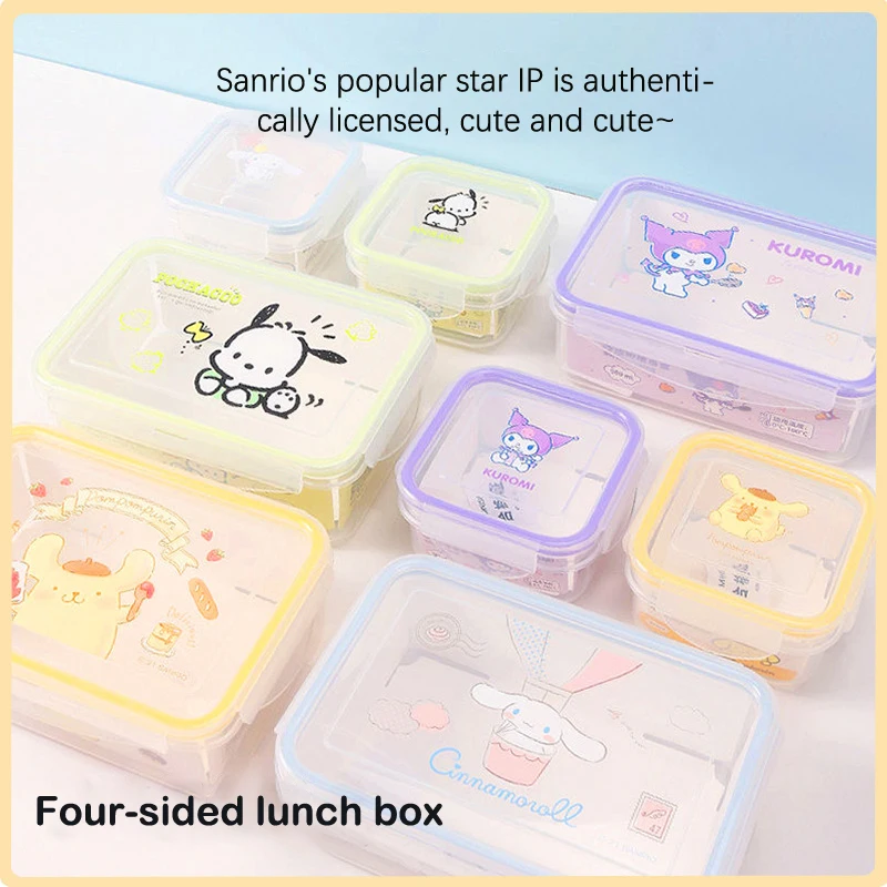 New Cinnamoroll Kuromi Lunch Box Cartoon Pochacco Pompom Purin Student Bento Box Portable Food Storage Container Gift