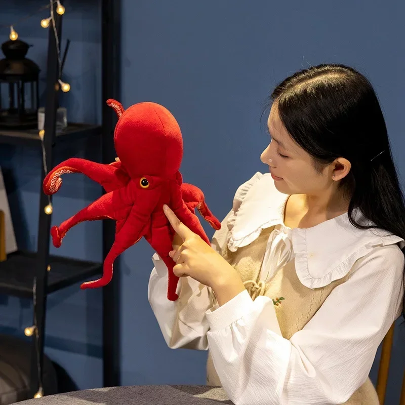 40/75cm Red Octopus Ocean Animal Doll Plush Toy Stuffed Simulated Plushie Peluche Boys Girls Birthday Present