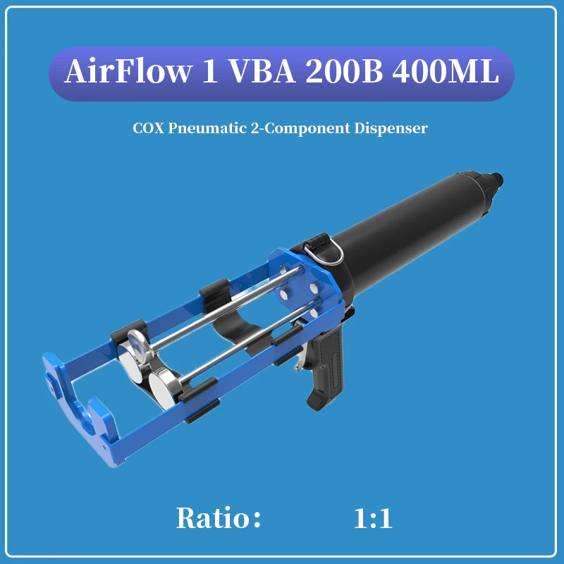 Airflow1 VBA 200B 400ml 1:1 Dispenser Cartridges - Pressure Saving Industrial Caulking Gun ---Random color Shipped (Red / Blue)