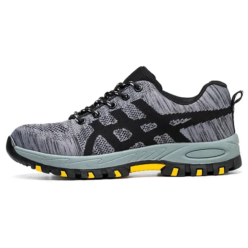 Men's Lightweight Breathable Safety Shoe Steel Toe Cap Anti-drop Anti-piercing Safety Boots for Construction Site Wear-resistant image 5