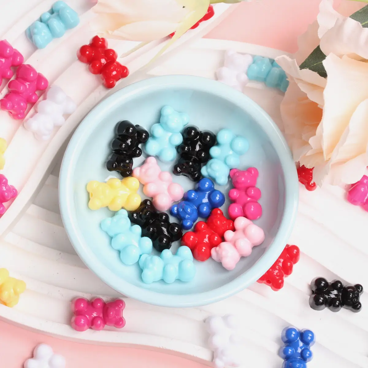 

10Pcs/set 12*18mm Cute Solid Jelly Transparent Bear Loose Beads DIY Jewelry Making Findings Necklace Bracelet Earrings Pendant