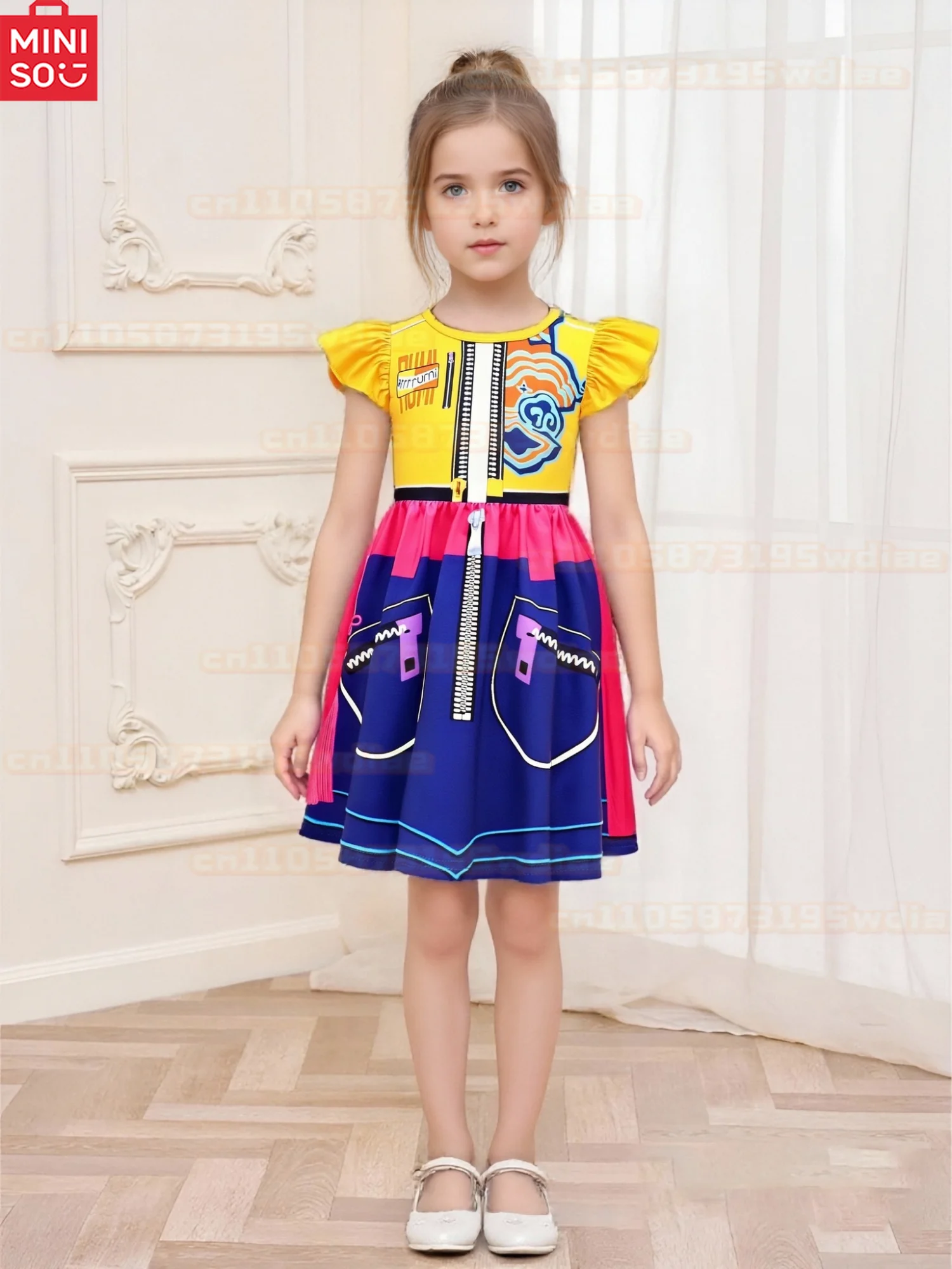 อะนิเมะตัวละครภาพยนตร์รูมิ นักล่าปีศาจ โซอี้แต่งตัวในมิราการ์ตูนน่ารักคอสแขนบินชุดปาร์ตี้ฮาโลวีนคอสเพลย์