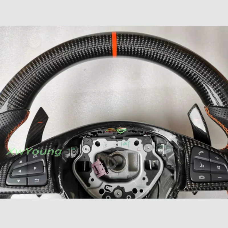 100% Real Carbon Fiber+ Leather Steering Wheel For Mercedes-benz GLC GLE450 C63 C450 E63 W176 W204 W205 W213 A250 AMG Sport etc