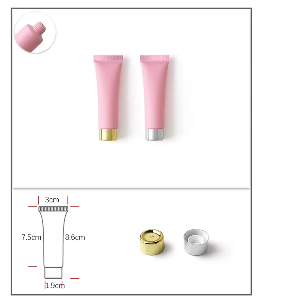 

15ml 15g Matte Pink Soft Tube Eye Cream Lip Balm Honey Refillable Squeeze Bottle Trial Size Empty Cosmetic Container