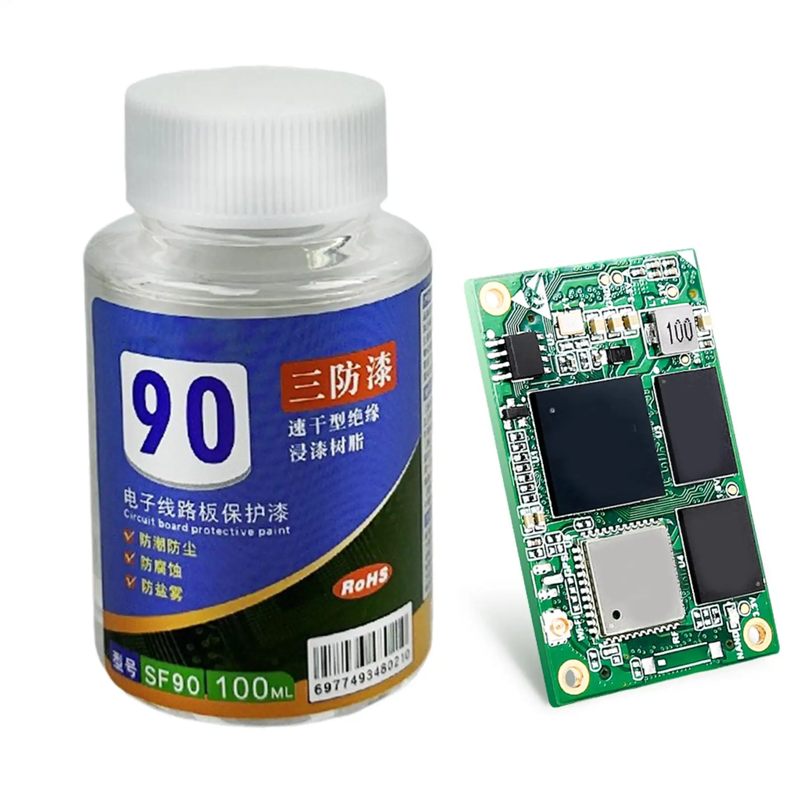 Potting Compound 100ml Waterproof Clear Potting Compound Quick Drying PCB Varnish for Electronics PCB Electrical Work Automotive