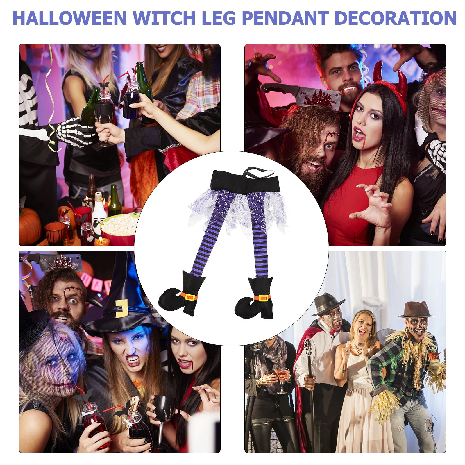 

2 Pcs Witch Leg Ornament Halloween Party Hanging Decorations Decorate Props Accessories Supplies Cloth Witchy Home