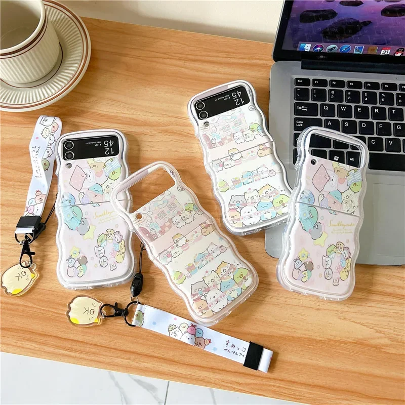 Kolorowe etui na telefon Cute Little Creatures do Samsung Galaxy Z Flip 3 4 5 6 Hard PC Back Cover do ZFlip5 ZFlip6 Case Shell
