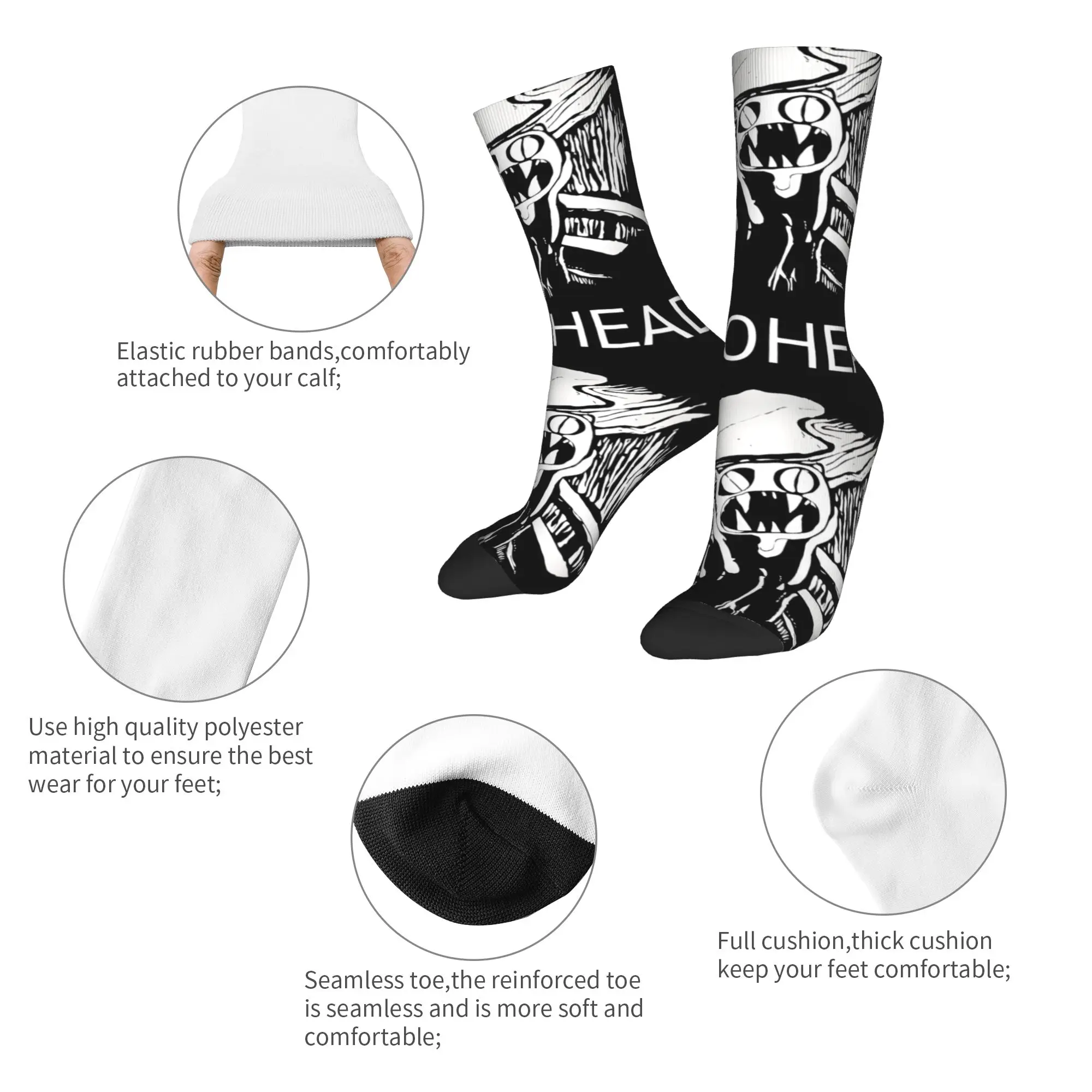 새로운 남성 양말 하라주쿠 라디오헤드 밴드 록 양말 폴리에스테르 스포츠 여성 양말 봄 여름 가을 겨울