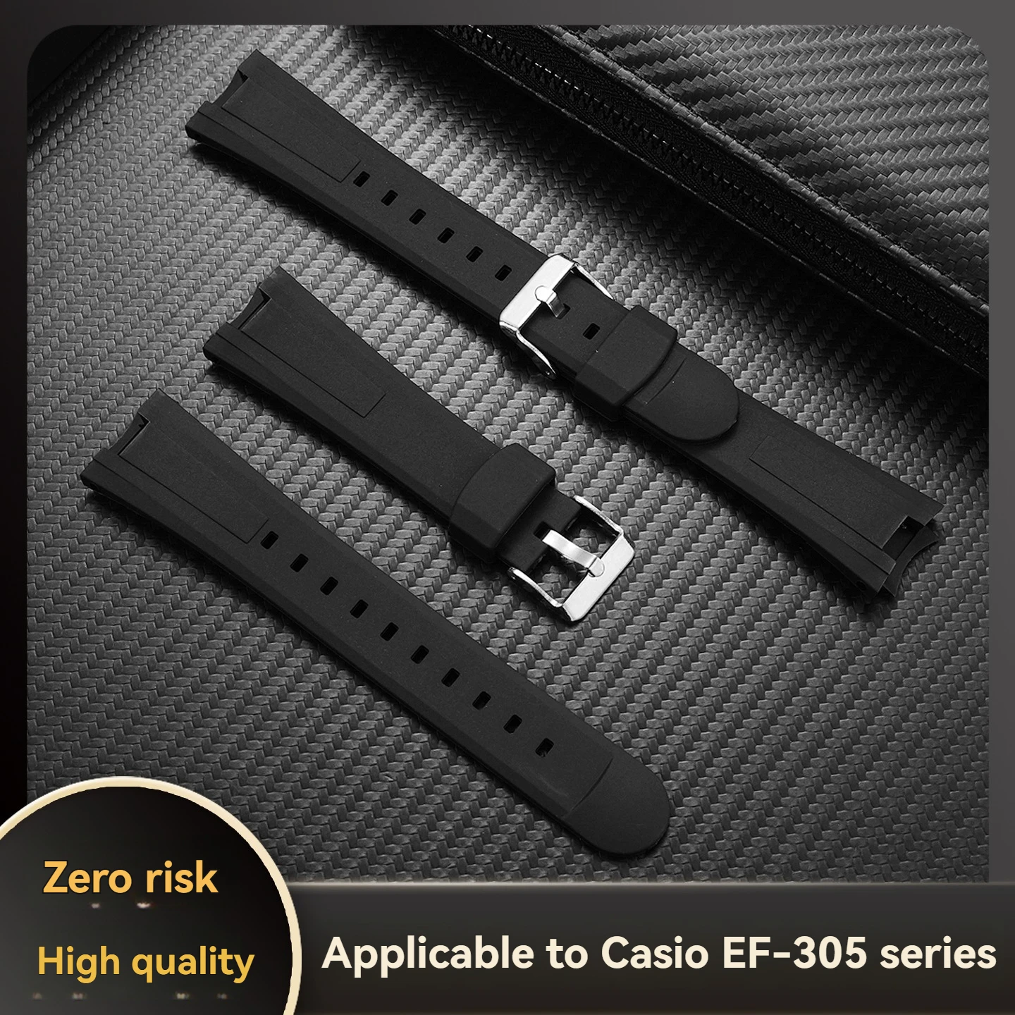 Adecuado para relojes Casio EDIFICE serie EF-305D con interfaz especial para hombre, reloj de silicona con correa deportiva.