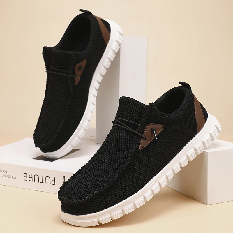 

Men's Casual Sneakers Knit Lightweight Breathable Fashion Shoes Comfortable Anti-slip Outdoor Walking Footwear Shoe Plus Size 39