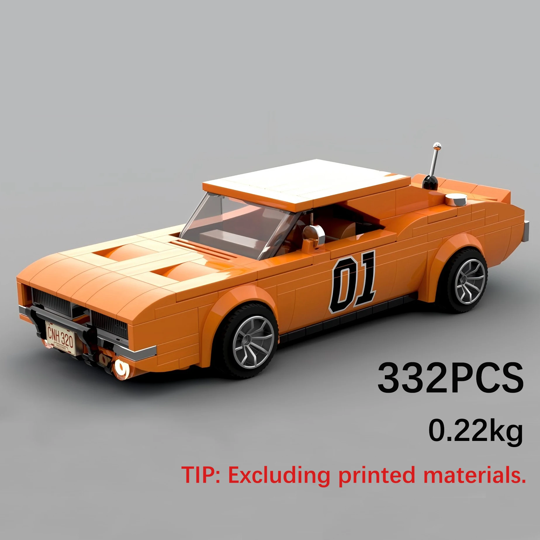 

MOC-83130 Building Blocks Toy Classic movie Orange Sports Car Model 332pcs assembled toy Creative Holiday gift birthday set