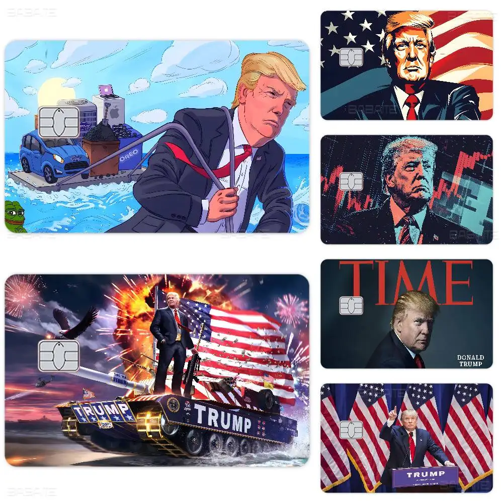 2025 Donald T-Trump Anmie Sticker Film Skin Cover for Credit Card Debit Bank Card Front view 2