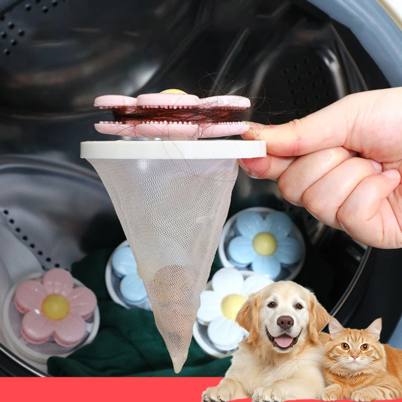 Washing Machine Hair Catcher Pet Hair Removal Floating Clothes Collector Filter Mesh Dirty Fiber Laundry Bag Cleaning Tools 2025