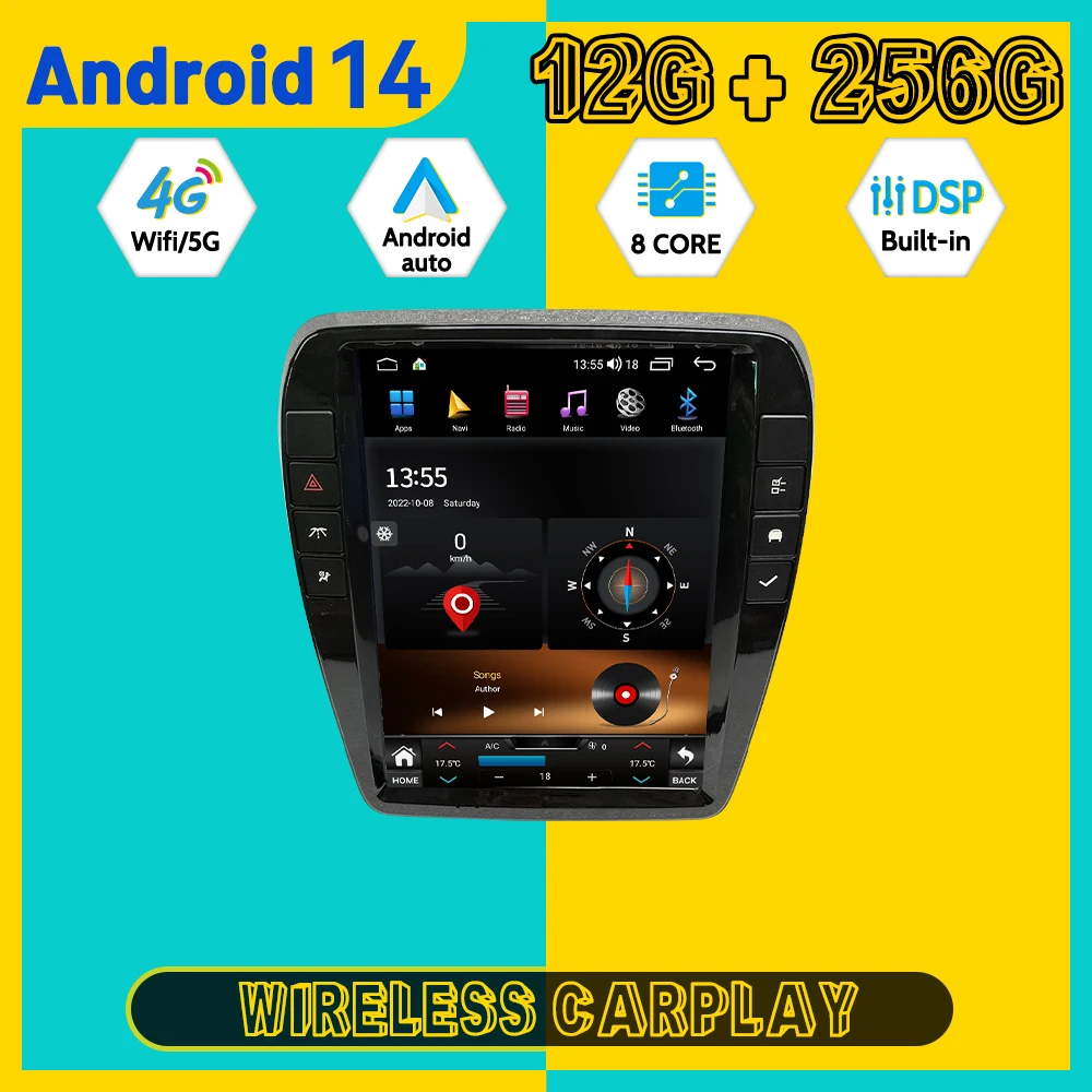 Reproductor automotriz Multimedia para coche Buick Enclave 2009 ~ 2016 Android 14,0 Carplay navegación GPS WiFi Radio de coche unidad principal estéreo