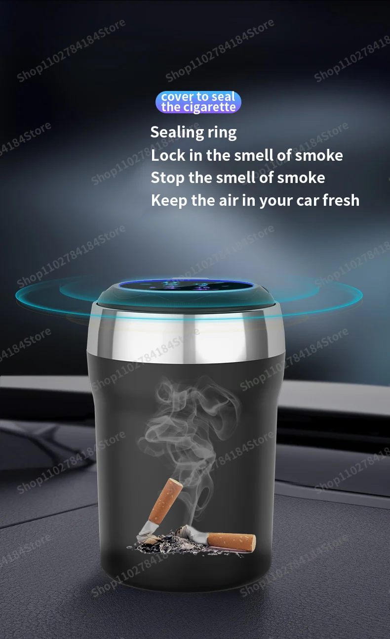 Car Ashtray Portable Flame Retardant Cigarette-free Case with LED Lightsuitable ForJaguar XF XJ XE E F I Pace F S X Type Xk Xkr