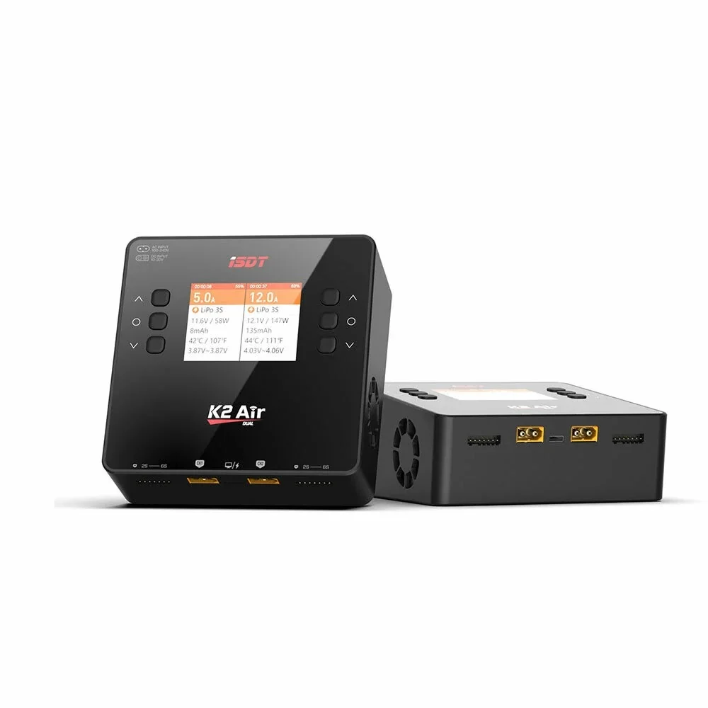 2026 hot sale ISDT K2 Air AC 200W DC 500Wx2 20A Dual Channel Balance Lipo Charger Discharger for Lipo NiMh Pb Battery thumbnail 3