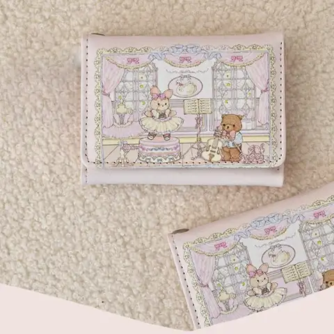 PU विंटेज भालू और खरगोश छोटा वॉलेट पोर्टेबल PU सिक्का पर्स मल्टी स्लॉट मनी बैग महिला 8 best sales पैसे का बटुआ महिलाओं - №6