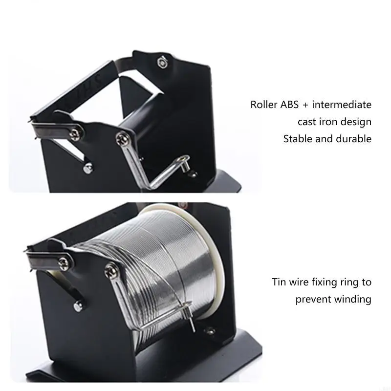 L9BE Metal Solder Wire Holder Tin Reel Dispenser Double Layer Soldering Repair Tools