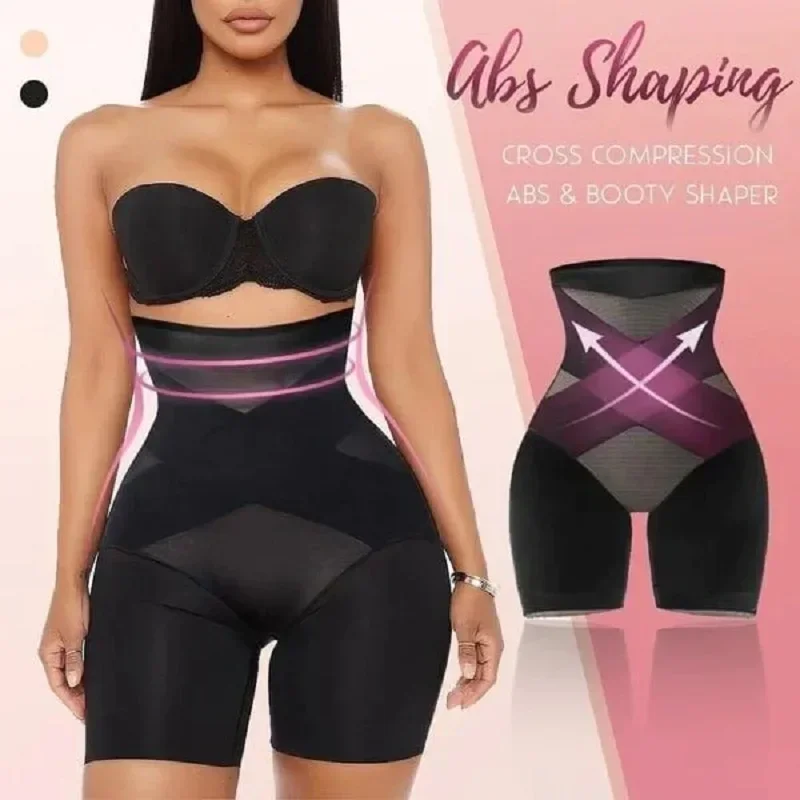 

New Cross Compression High Waisted Shaper Abs Booty Shaper Women Butt Lifter Shaping Pants for Postpartum Abdomen