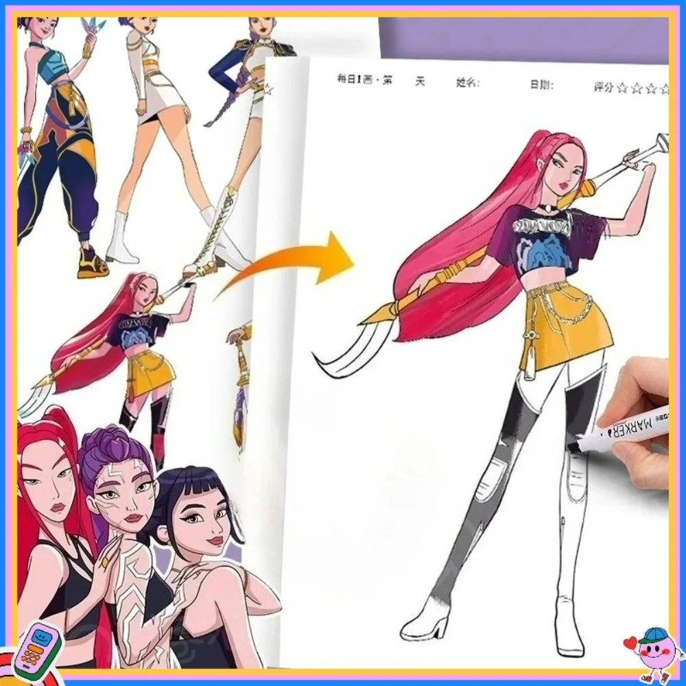 Malbücher Anime Cartoon Strichzeichnungsbuch Kinder Skizze Bilderbuch Kinder Weihnachtsgeschenk