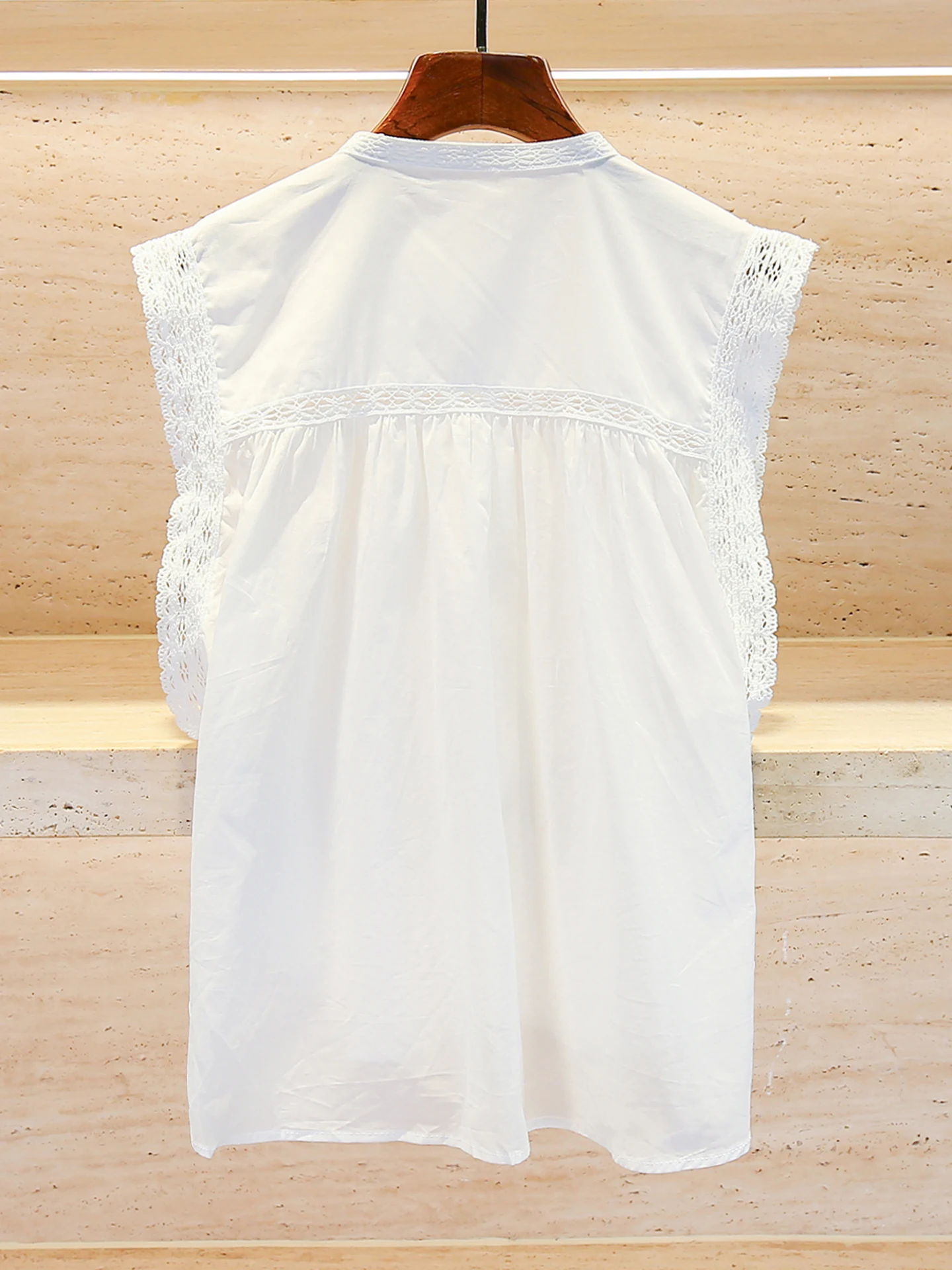 

Ele Lace Embroidery Hollow out Svel Blouse Women's Summer irt V-Ne Regular Fit Commute Sle Top by Nu