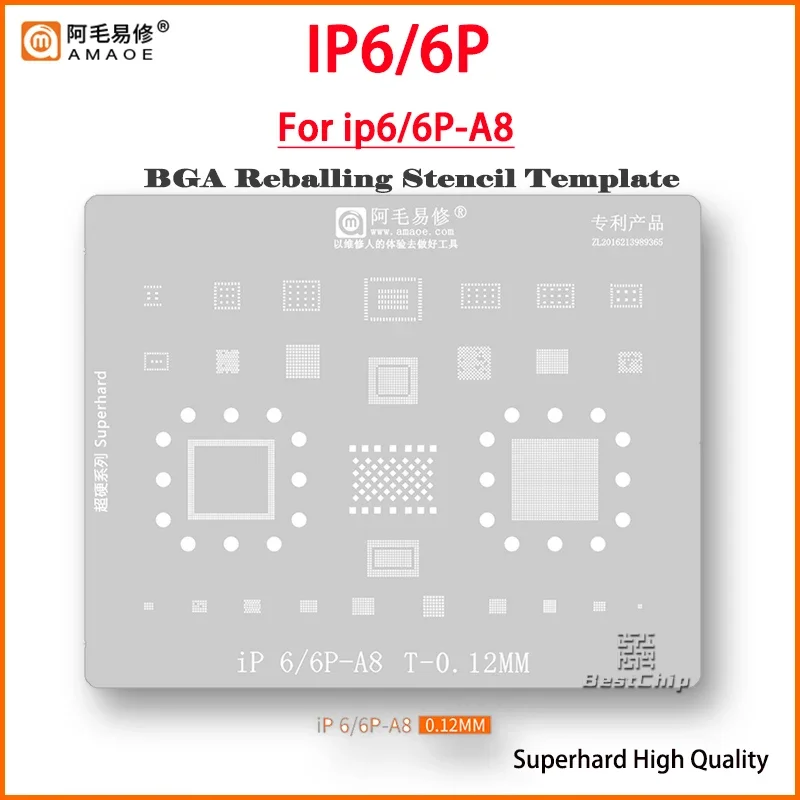 Zestaw szablonów do reballingu CPU BGA do iPhone\'a 16 15 14 11 Pro Max 12 13 Mini X XS XR 8 8P 7 6S 6 A16 A15 A14 A13 A12 A11 A10 A9