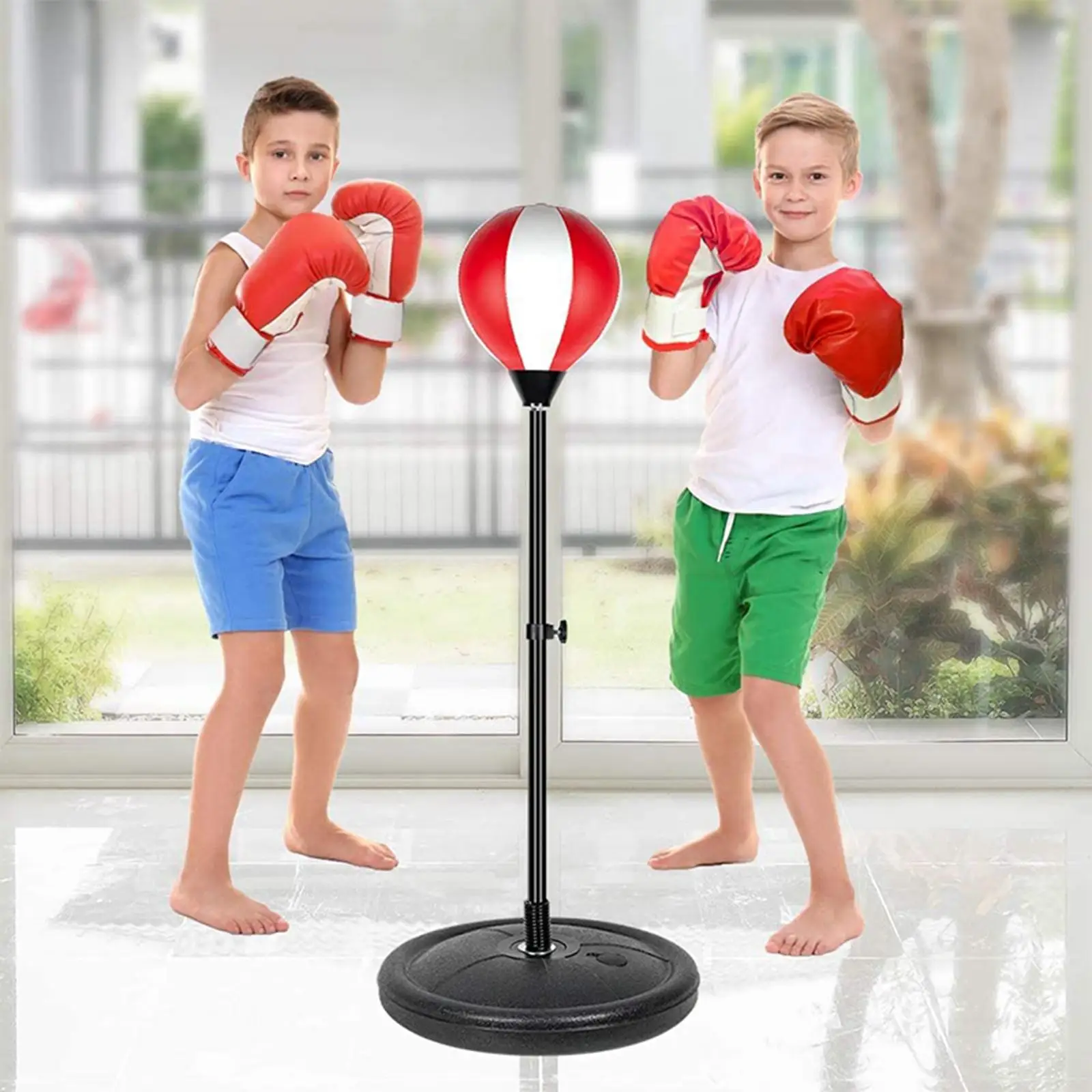 Punching Bag for Kids Hand Pump with Adjustable Stand Inflatable Boxing Set for Ages 7 to 14 Years Old Presents Junior Teenager